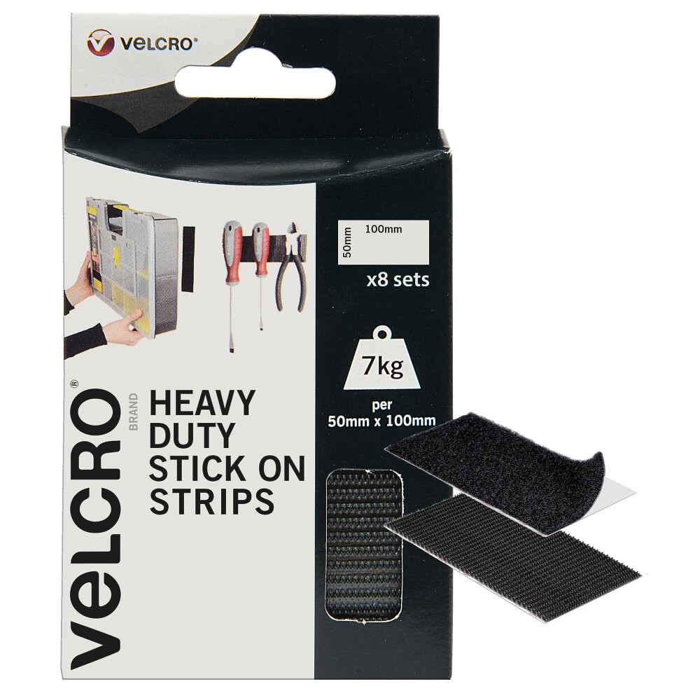 Brand | Heavy Duty Stick On Strips | Industrial Strength Double Sided Hook & Loop Self Adhesive Strips Perfect for Room DÃ©cor & Home, Office, Garage