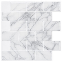 10-Sheets Peel and Stick Backsplash Tile for Kitchen (12"x12", Grey Marble) (A17053P10)