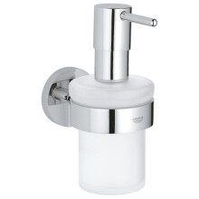 Start QuickFix Soap Dispenser with Holder (Metal and Glass, Filling Quantity 160 ml, Concealed Fastening, Including Screws and Dowels, Easy to Fit