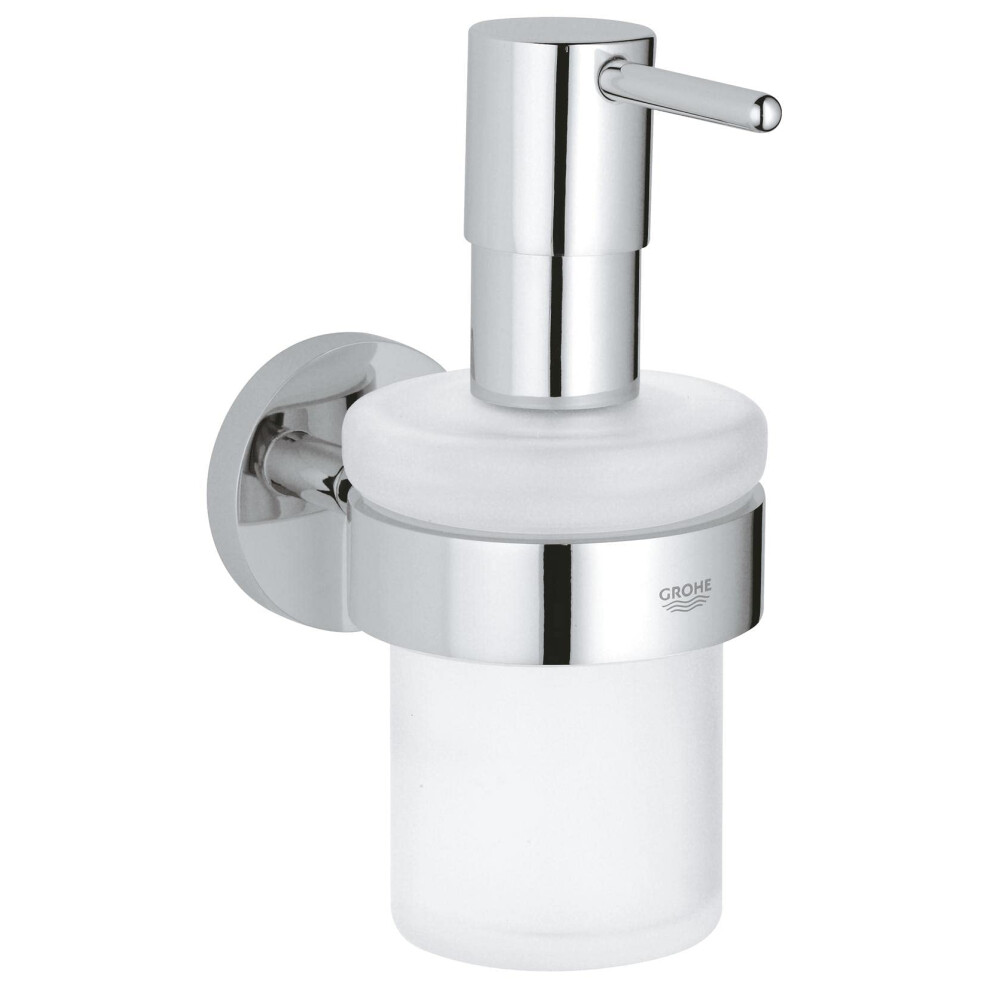 Start QuickFix Soap Dispenser with Holder (Metal and Glass, Filling Quantity 160 ml, Concealed Fastening, Including Screws and Dowels, Easy to Fit
