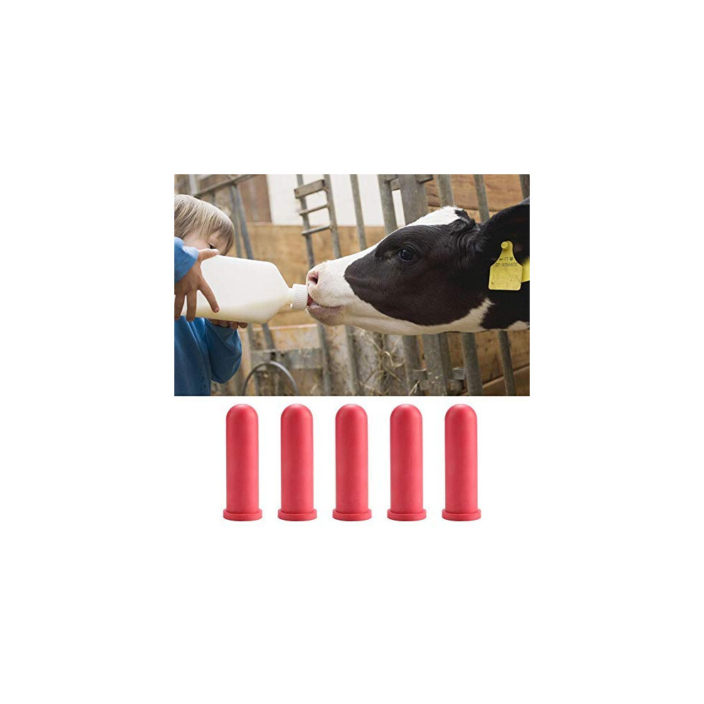 5Pcs Calf Feeding Bottle Nipples, 10Cm Soft Rubber Calf Milk Bottle Teats Livestock Farm Animal Feeding Supplies Heepdd