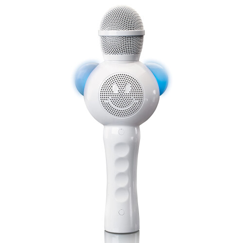 Bluetooth-Karaoke-Mikrofon mit SD-Kartensteckplatz, LED-Beleuchtung, Weiß 1
