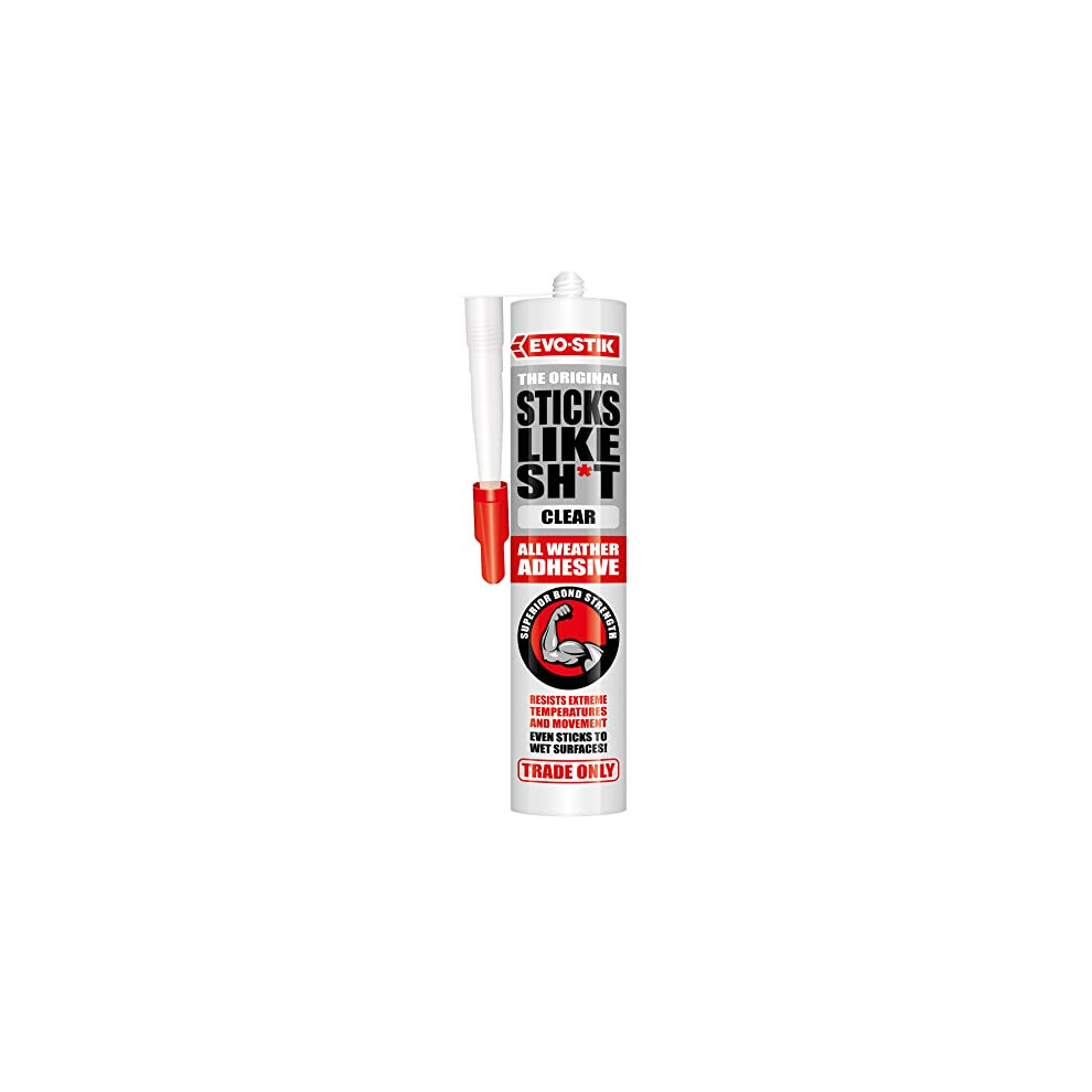 Sticks Like Sh*t Adhesive, All Weather, Extreme Temperature & Movement Resistant, Colour: Clear, Size: 290ml