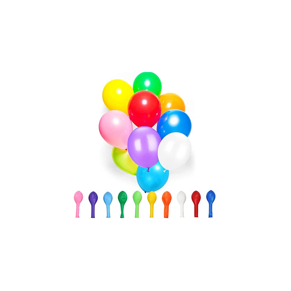 100 Pack Balloons-Color Assorted Birthday Balloons 10 inch Multicolour Balloons Pack Rainbow Balloons Support Helium/Air Baloons for Kids Party