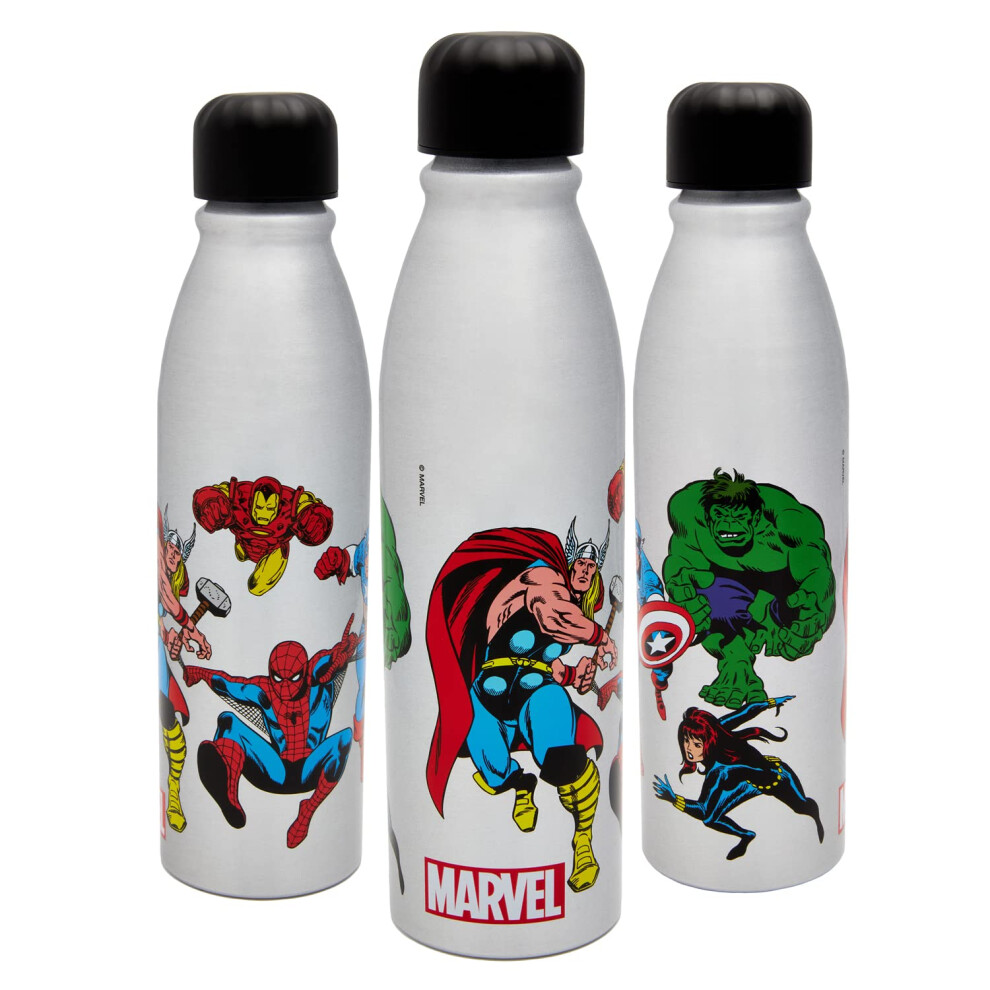 Comics Aluminum Water Bottle 600ml â Official Merchandise by Polar Gear, Kids Reusable Non Spill BPA Free Recyclable - Ideal For School Nursery