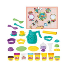 Kitchen Creations - Coffee 'n Tea Party Playset with 8 Colors, Playmat, Over 15 Tools