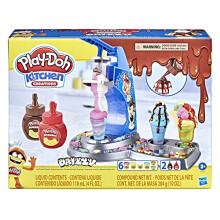 Kitchen Creations Drizzy Ice Cream Playset, Play Food Set with Drizzle and 6 Modeling Compound Colors