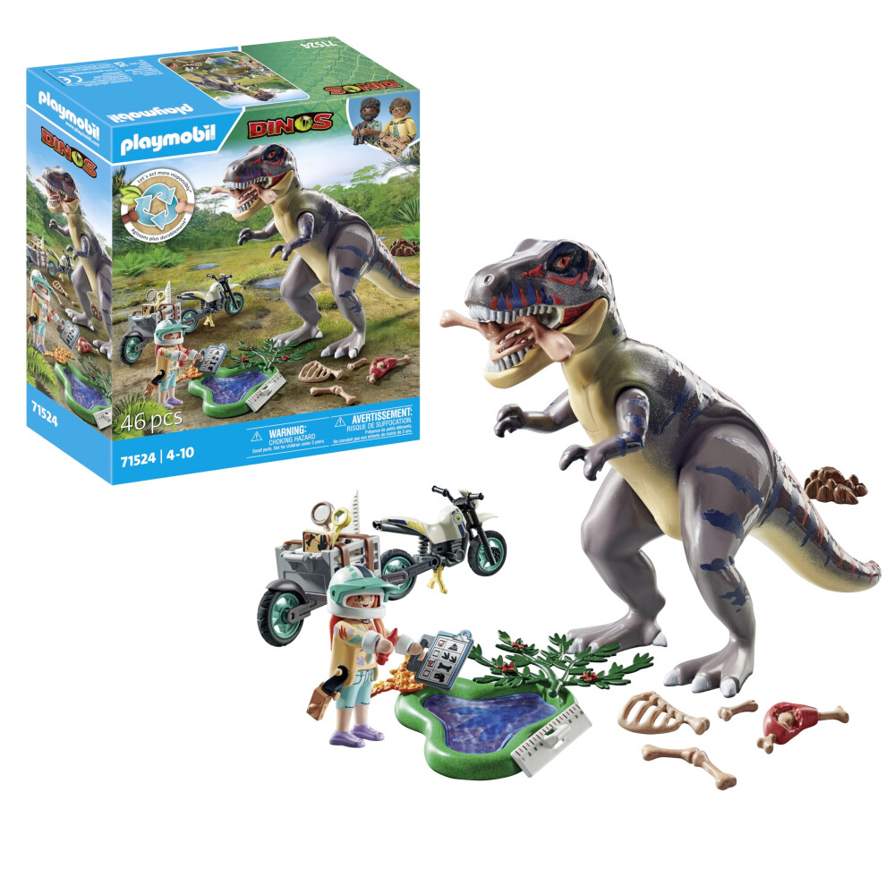 71524 Dinos: T-Rex Trace Path, Thrilling Search For The Tyrannosaurus Rex, With motorcycle, camera, And Real Dino bones, Sustainable Play Sets