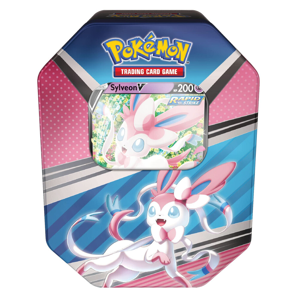 TCG: V Heroes Tin Sylveon (1 Foil Card & 4 Booster Packs)