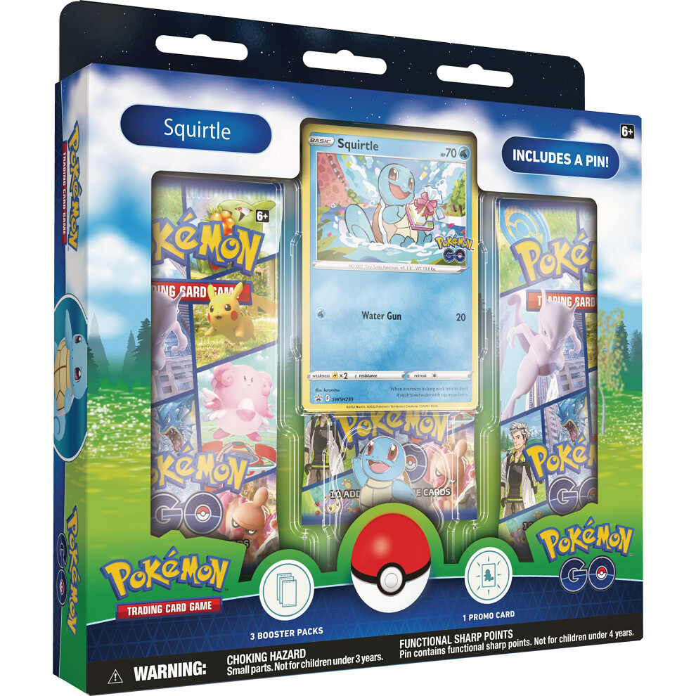 TCG: PokÃ©mon GO Pin Collection - Squirtle (1 Foil Promo Card, 1 Collector's Pin & 3 Booster Packs)