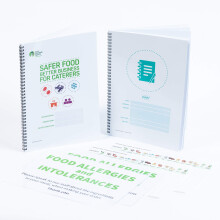 Food Safety Book 2024, for Caterers Restaurants and Takeaways with 13 Month Diary, 2 x Laminated Allergen Posters (A4) and 2 x Allergen Content Sheets