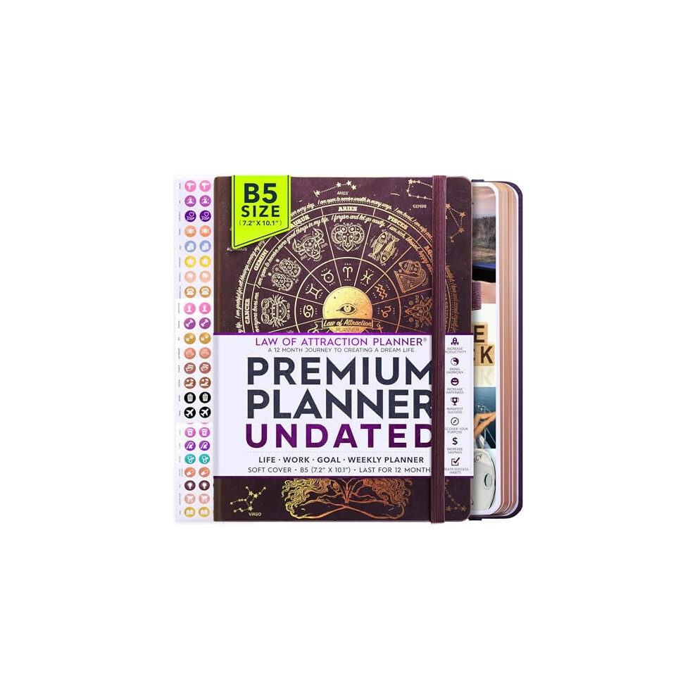 Life Planner - Undated Deluxe Weekly, Monthly Planner, a 12 Month Journey to Increase Productivity | Life Organizer, Gratitude Journal, Agenda Planner