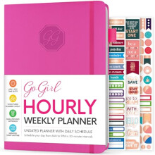 Weekly Schedule Planner – Hourly Work & Life Planner with Time Slots – Vertical Agenda Organizer for Daily Productivity, A5 (Hot Pink)