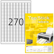 Self Adhesive Multipurpose Labels, 270 Labels per A4 Sheet, 100 Sheets, 17.8 x 10 mm, 27000 Labels, Blank Universal Labels Stickers, Sticky Labels for