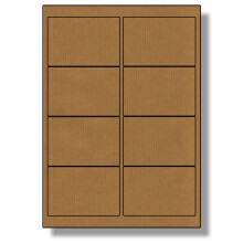 Label Planet 8 Per Sheet, 5 Sheets (40 Brown Kraft Labels). Brown, Ribbed, Craft Paper Labels. 99.1 x 67.7mm, LP8/99 BRK.