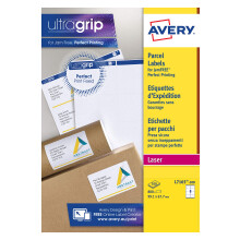 Avery L7165 Self Adhesive Parcel Shipping Labels, Laser Printers, 8 Labels Per A4 Sheet, 800 Labels, UltraGrip, white,99.1 x 67.7 mm
