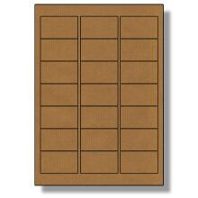 Label Planet 21 Per Sheet, 5 Sheets (105 Brown Kraft Labels). Brown, Ribbed, Craft Paper Labels. 63.5 x 38.1mm, LP21/63 BRK.
