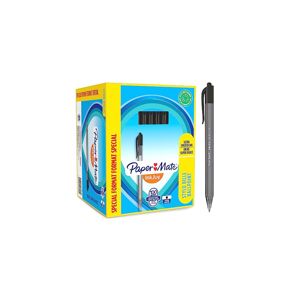 Paper Mate Inkjoy 100Rt Retractable Ballpoint Pens | Medium Point (1.0Mm) | | 100 Count Black