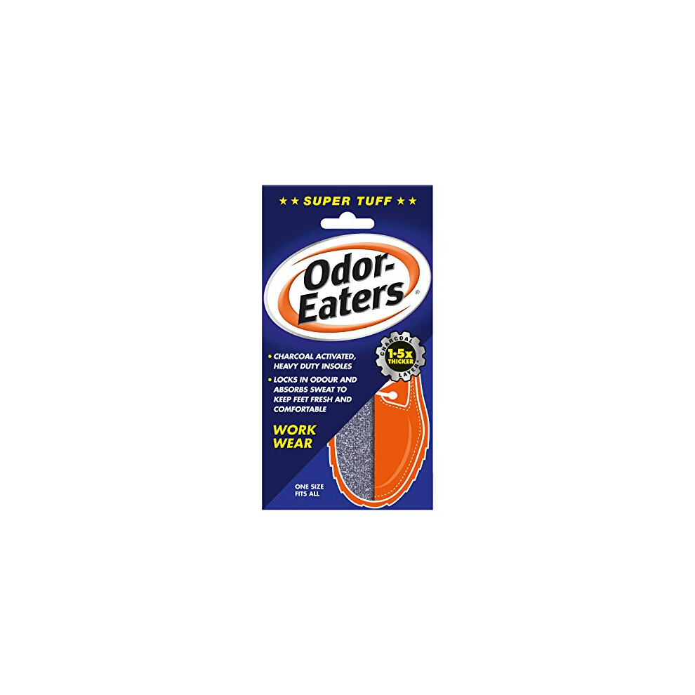Odor-Eaters Supertuff, Odour-Destroying, Heavy Duty Insoles, For Work Wear, Pack Of 6