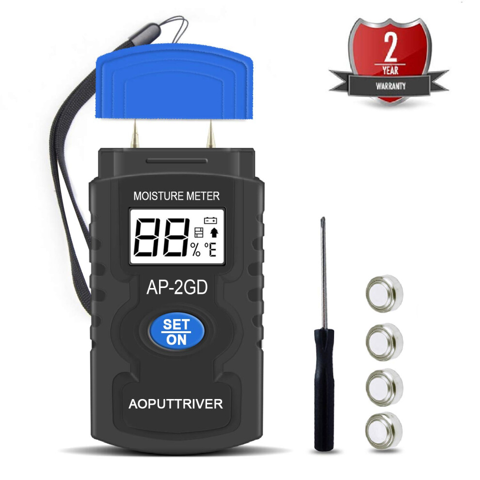 Wood Moisture Meter-Digital Moisture Detector Ap-2Gd Moisture Tester, Pin-Type Water Leak Detector Damp Tester Dampness Meter With Backlight For Wood 748497170331