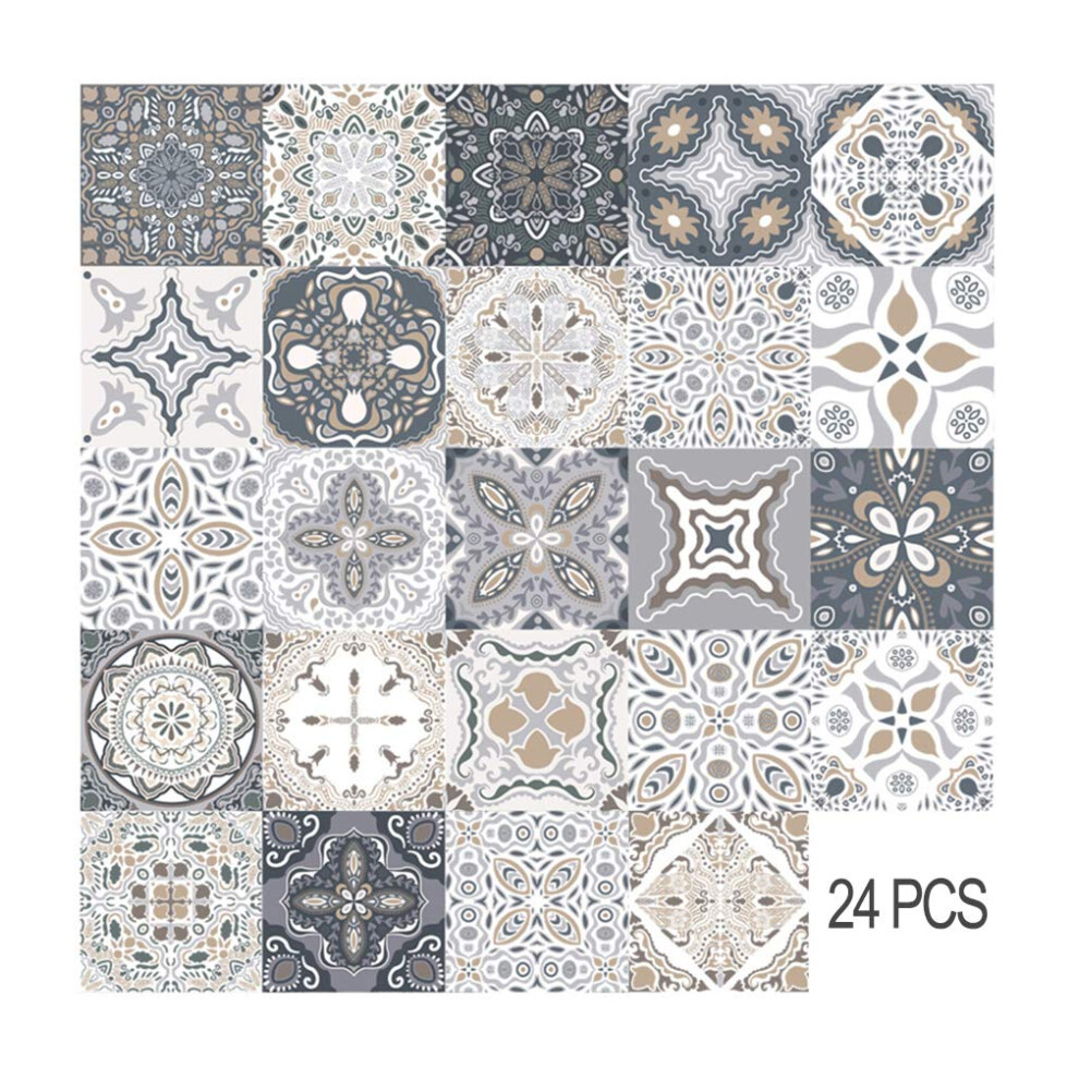 24Pc Tile Stickers 8X8 Inches Backsplash Pvc Waterproof Oil Proof Self Adhesive Diy Bathroom Kitchen New Wall Stickers Home Decor 20X20cm 631112201087