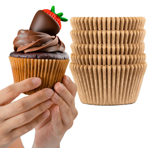 Muffin Liners for Baking 100pcs Brown EXTRA LARGE SIZE Cupcake Liners Baking Supplies Thick Jumbo Unbleached Parchment Paper Sheets Cute Cups on OnBuy