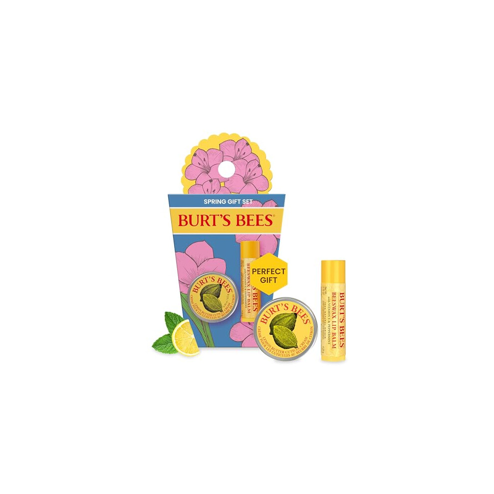 Gift Set for Lip & Hand, Beeswax Lip Balm & Mini Cuticle Cream, Spring Surprise Limited Edition