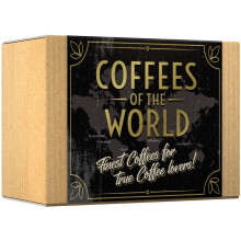Gourmet Coffee Gift Set - COFFEES OF THE WORLD | Ground Coffee 600g (6 x 100g) - 6 Finest Single Origin | Hamper Style Gift Idea for Him & Her | Enjoy