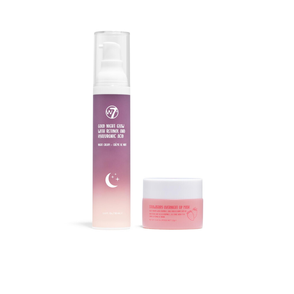 Good Night Kit - Essential Glow Moisturiser & Lip Mask Gift Set - Retinol, Vitamin E & Aloe For Evening Routine & Sweet Dreams