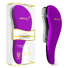 Detangling Brush - glide the Detangler Brush through Tangled hair - Best Brush/Comb for Women, Girls, Men & Boys - Use in Wet and Dry Hair (Purple)