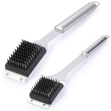 2 Pack Grill Brush and Scraper, 16.5” & 14” Wire BBQ Grill Brush for Outdoor Grill, 304 Stainless Steel Cleaning Brush BBQ Grill Accessories, Safe