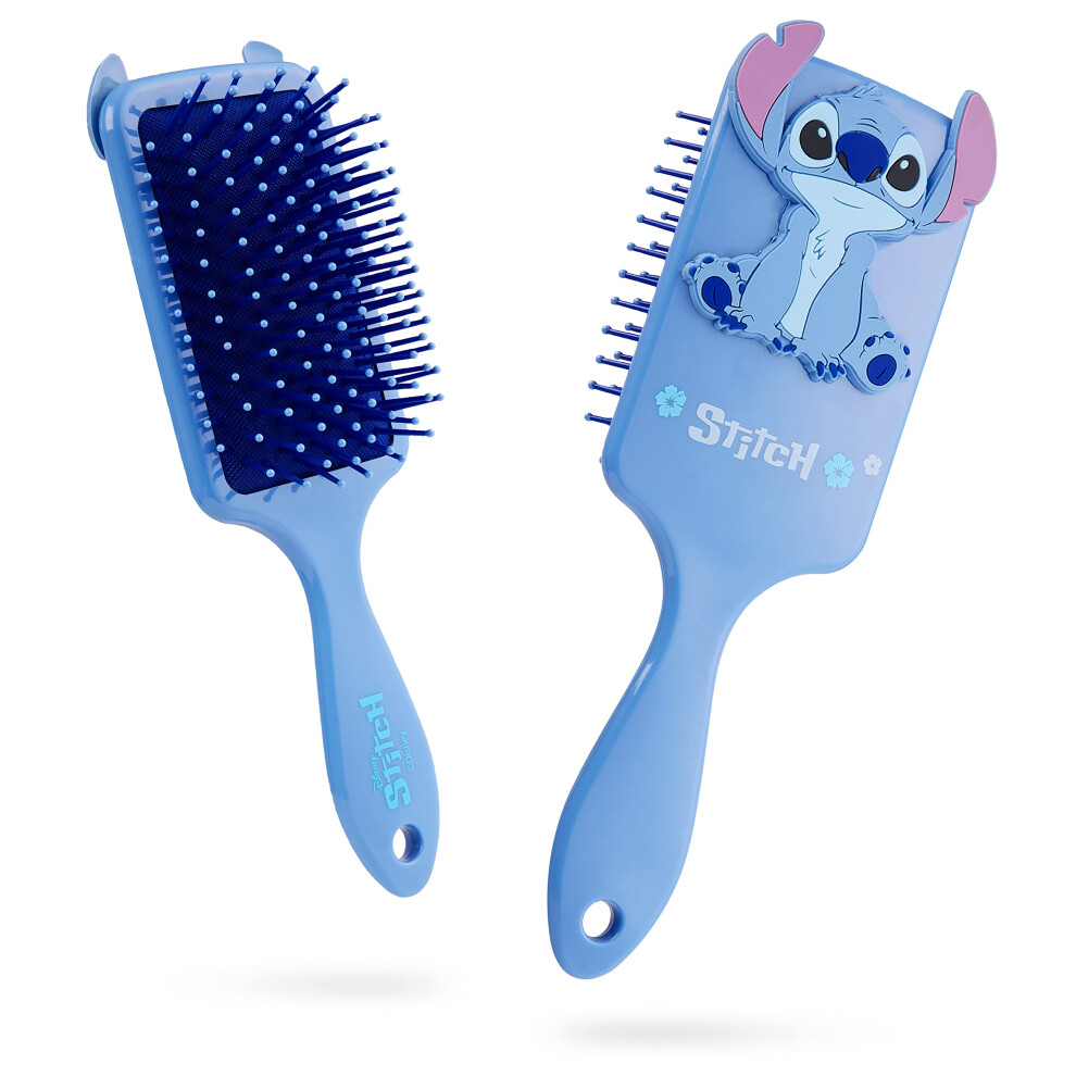 Stitch Detangle Hair Brush for Women Teenagers Girls Minnie Mouse Baby Yoda Paddle Brush Stitch Gifts (Blue Stitch)