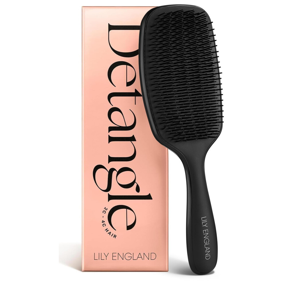 Lily England Curly Hair Brush For Detangling & Styling - Pain-Free Curl Brush For Wet & Dry Hair With Flexible Bristles - Easy To Hold Hair Brush For Curly Hair
