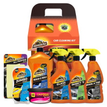7-Piece Car Cleaning Kit, Includes Glass Cleaner, Jumbo Sponge, Car Wash & Wax, California Scents Can Car Air Freshner, Wheel & Tyre Cleaner 500ml,