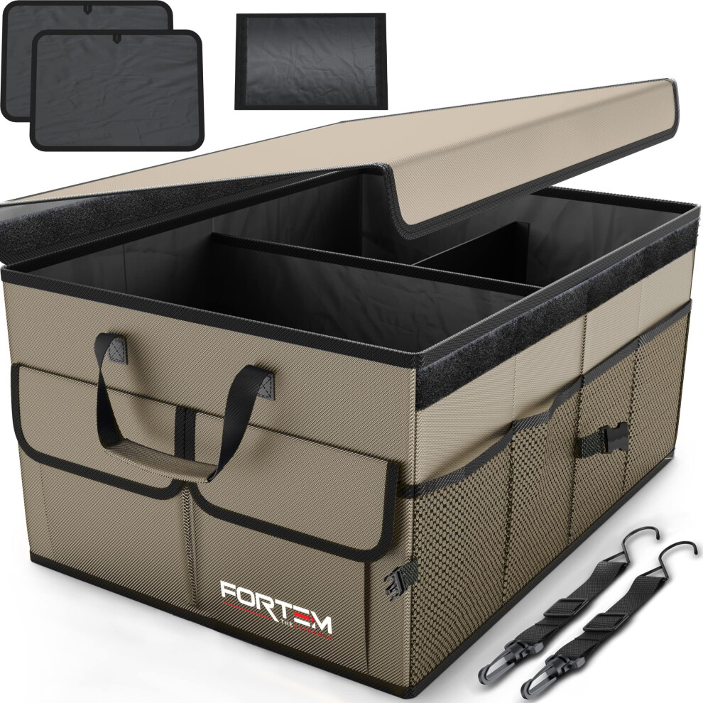 Car Boot Organiser, Car Storage Organiser, Car Accessories, Collapsible Multi Compartment Car Organiser, Car Boot Tidy, Non Slip Bottom, Adjustable 819853025807