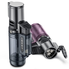 (Pack of 2) VVAY 3 Jet Flame Torch Lighter Gas Butane Refillable, Sold without Gas