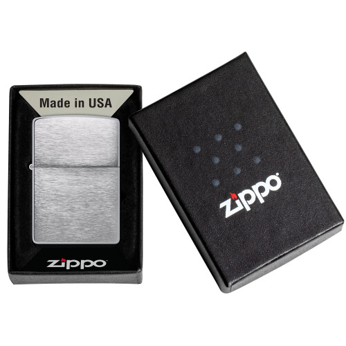 Zippo Lighter, Metal, BRUSHED CHROME, One Size 1