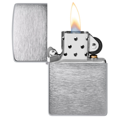 Zippo Lighter, Metal, BRUSHED CHROME, One Size 2