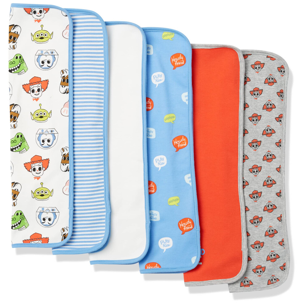 Disney | Marvel | Star Wars Boys' Burp Cloths, Pack of 6, Toy Story Play Nice, One Size