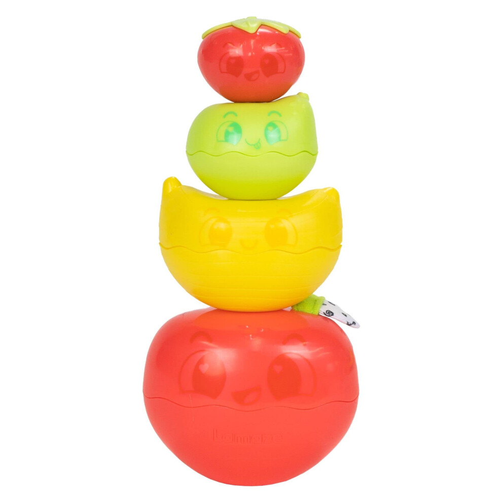 Stack and Nest Fruit Pals, Stacking Toy, Newborn Baby Toy, Sensory Toy for Babies with Colours and Sounds, Development Toy for Boys and Girls Aged 12