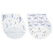 Burpy Baby Bib - Outdoors, 2 Pack | 100% Cotton Muslin, 4 Layer Burping Cloth, Feeding & Dribble | Super Soft & Absorbent Burp Rag Newborn Essentials