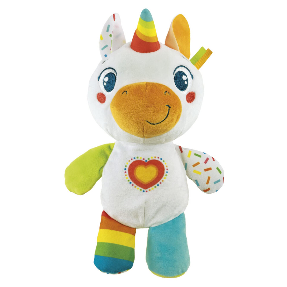 Clementoni 61383 Little Unicorn-Play Plush, Interactive Toddler, And Sounds, Learning Infant, Activity Toys For 6 Months, Multicoloured Light