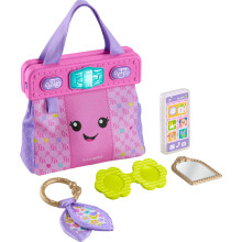 Fisher-Price Laugh & Learn Going Places Learning Purse – Interactive Baby Bag with 4 Accessories (HTW89), Ages 6+ Months