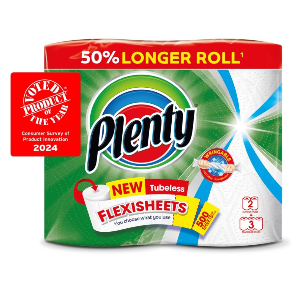 Flexi-Sized Sheets Longer Lasting Kitchen Towel 2 Rolls