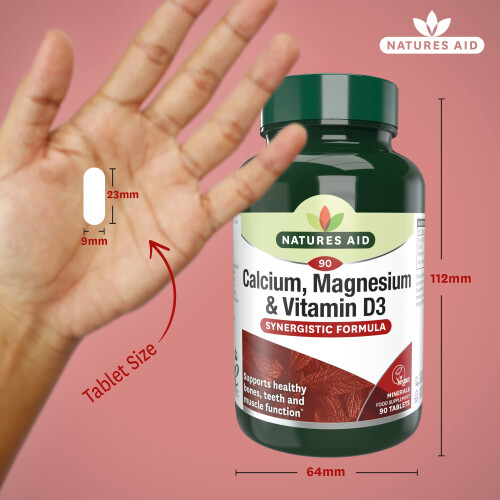 Natures Aid Calcium Magnesium and D3, Helps Maintain Normal Bones, Teeth and Muscle Function, Vegan, 90 Tablets 2