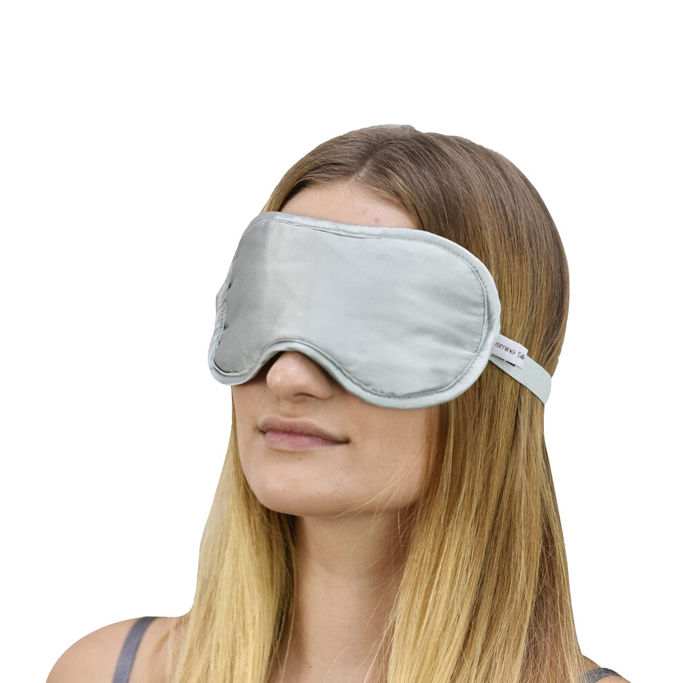 Jasmine Silk Grey 100% Pure Silk Filled Eye Mask/Sleeping Mask Sleep Mask