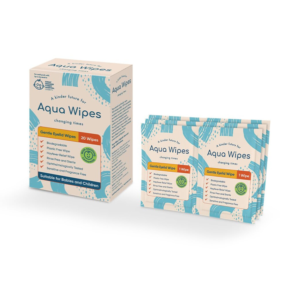 Gentle Eyelid Wipes - Baby Wipes - Sensitive Vegan Wet Wipes With Soothing Camomile - Baby Wipes Unscented - Suitable For Babies, Children And Aqua Wipes