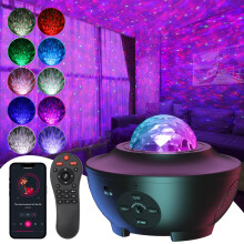 Galaxy Projector, Star Projector with Remote Color Changing,Music Bluetooth Speaker,Timer,Ocean Wave Star Sky LED Night Light Lamp for Baby,Kids