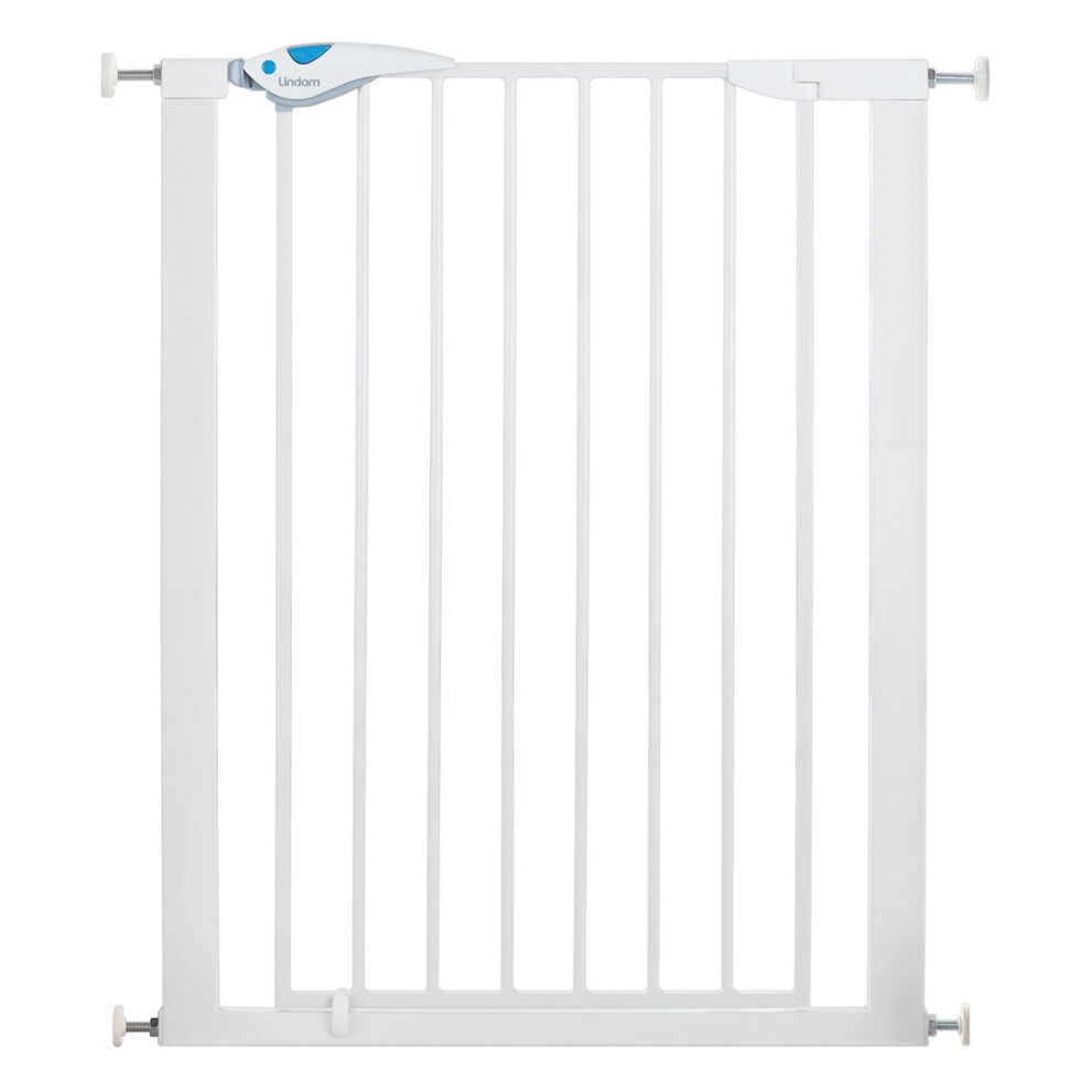 Lindam Alloy Steel Stair Gate, Tall Stair Gate 91.4cm, Easy Fit Deluxe Toddler & Baby Gate, Stair Gate Pressure Fit Baby, dog Gate, Stairs & Doorways,