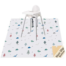 51" Splat Mat for Under High Chair/Arts/Crafts, Washable Spill Mat Waterproof Anti-Slip Floor Splash Mat, Portable Play Mat and Table Cloth